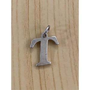 .925 Large T Sterling Silver Jewelry Charm #alphabet